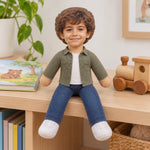 Custom Photo Kids Keepsake Gifts - Personalized Poseable Plush Doll