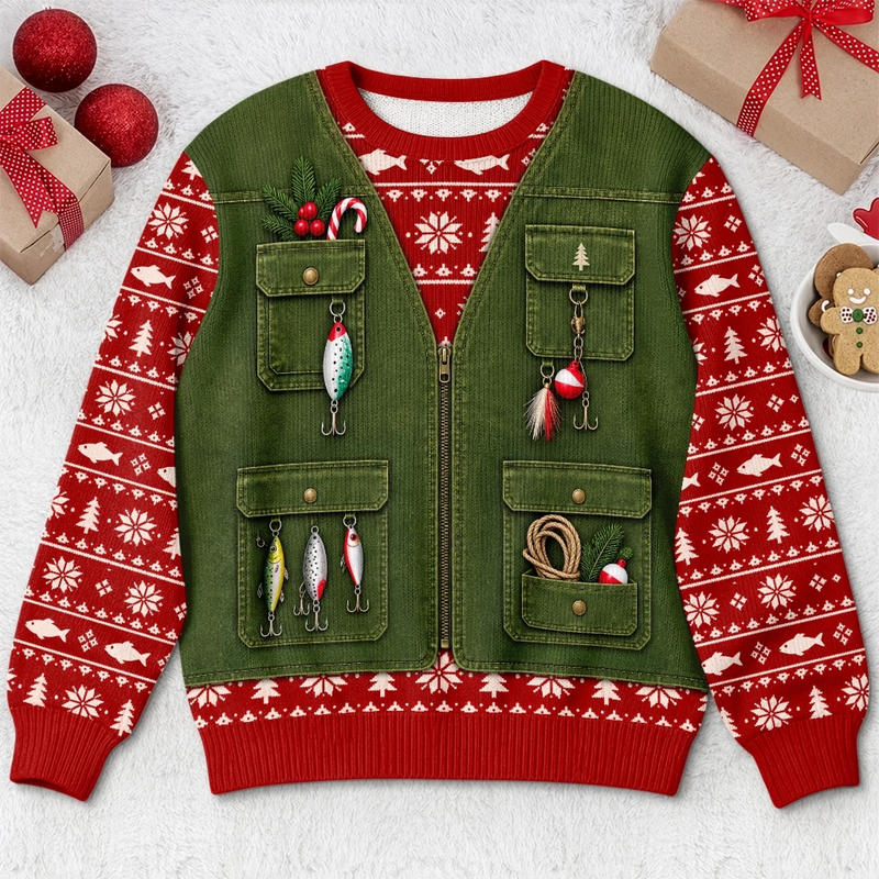 Custom Photo Merry Huntmas Deer Scene for Him - Personalized Ugly Sweatshirt copy