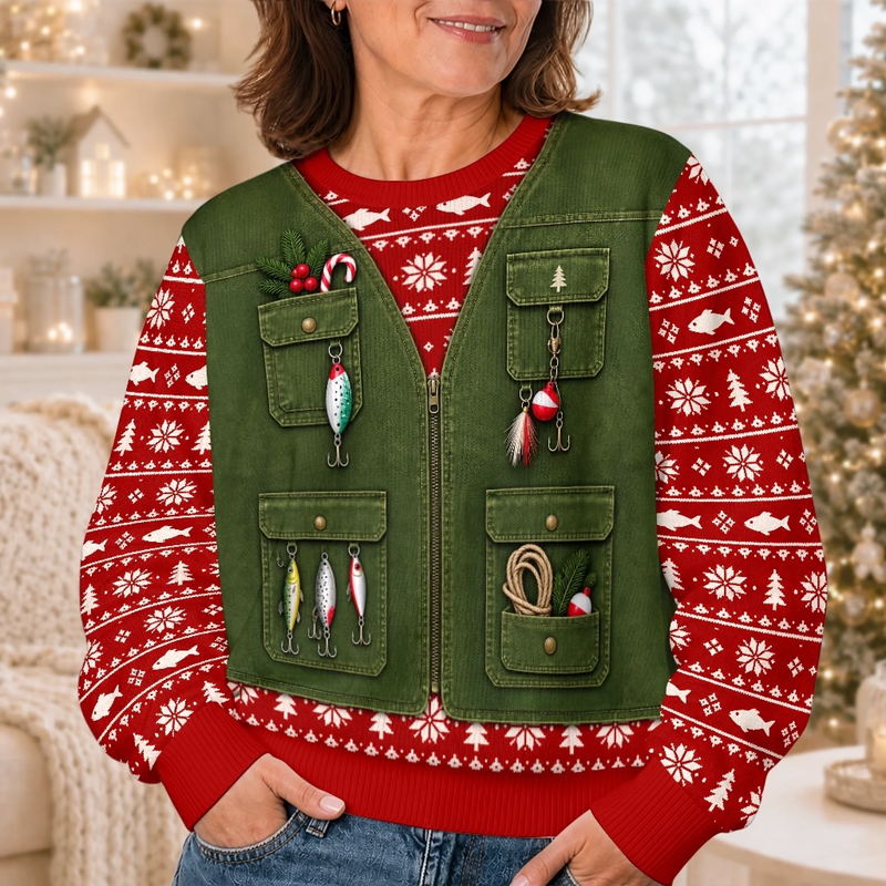 Custom Photo Merry Huntmas Deer Scene for Him - Personalized Ugly Sweatshirt copy