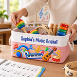 Custom Name Music Gifts for Kids - Personalized Storage Basket