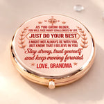 Custom Name Encouragement Gifts for Granddaughter, Daughter - Personalized Compact Mirror