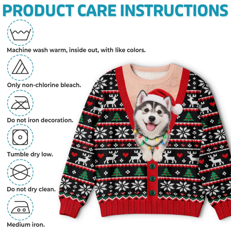Custom Photo Ugly Sweatshirt - Personalized Christmas Birthday Gifts For Dog Cat Lovers, Dog Dad And Mom, Cat Owners - Making Christmas More Pawfect