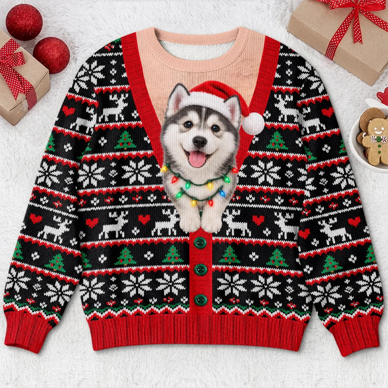 Custom Photo Ugly Sweatshirt - Personalized Christmas Birthday Gifts For Dog Cat Lovers, Dog Dad And Mom, Cat Owners - Making Christmas More Pawfect