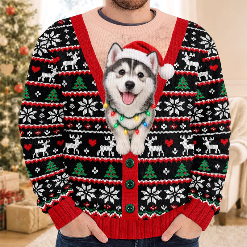 Custom Photo Ugly Sweatshirt - Personalized Christmas Birthday Gifts For Dog Cat Lovers, Dog Dad And Mom, Cat Owners - Making Christmas More Pawfect