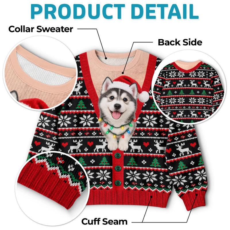 Custom Photo Ugly Sweatshirt - Personalized Christmas Birthday Gifts For Dog Cat Lovers, Dog Dad And Mom, Cat Owners - Making Christmas More Pawfect
