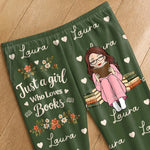 Custom Name Just a Girl Who Loves Books Gifts for Book Lovers - Personalized Pajamas