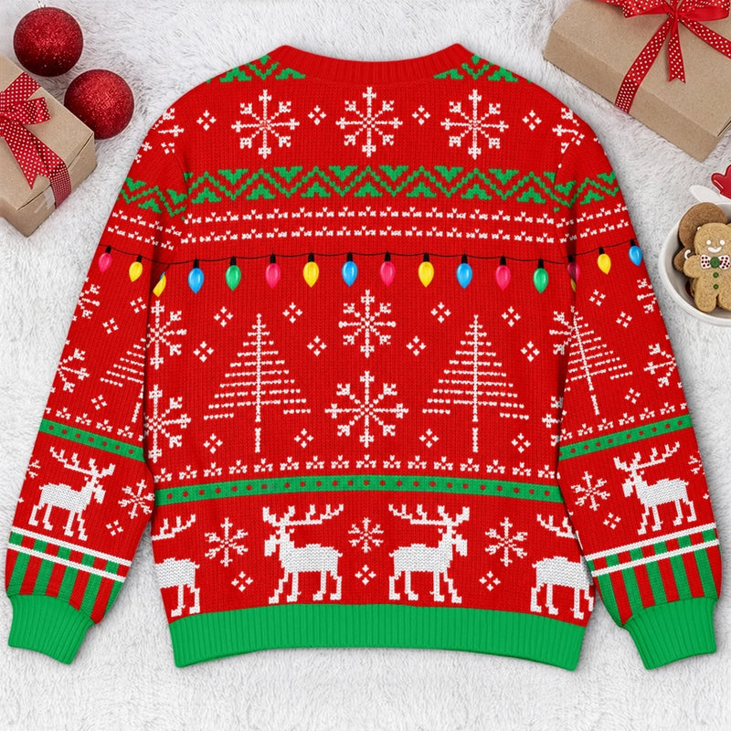 Custom Pet Photo Christmas Wreath Gifts For Dog And Cat Lovers - Personalized Ugly Sweatshirt