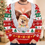 Custom Funny Pet Photo Santa Hat Christmas Gifts For Dog And Cat Lovers - Personalized Ugly Sweatshirt
