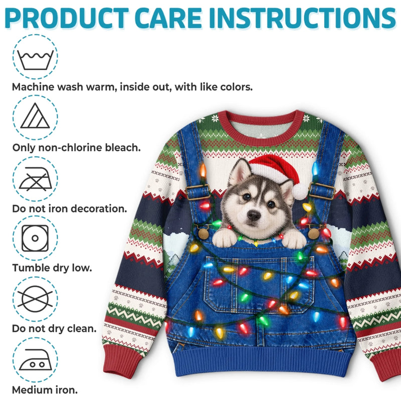 Custom Photo Pet Christmas Gifts for Pet Lovers - Personalized Ugly Sweatshirt