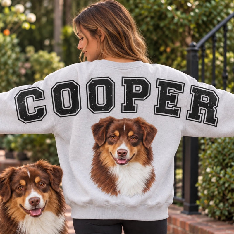 Custom Pet Photo Gifts For Dog Lovers - Personalized Arm To Arm Sweatshirt