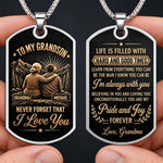 Custom Name Grandson Gifts from Grandma - Personalized Dog Tag Necklace