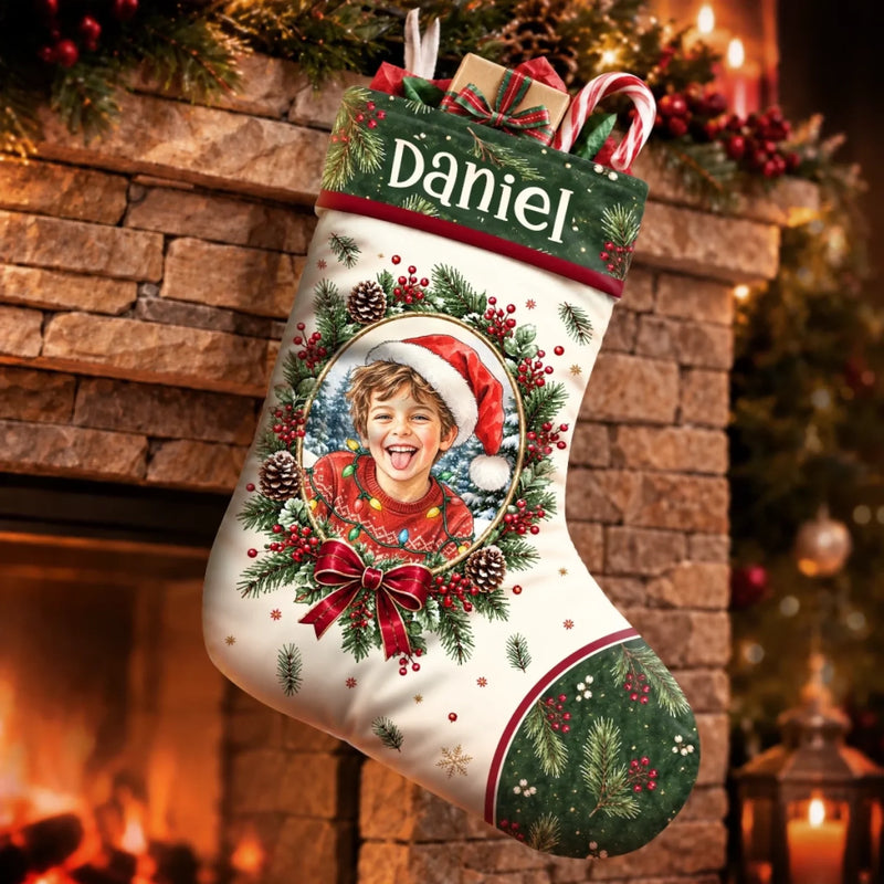 Custom Family And Pet Photo Christmas Gifts - Personalized Stocking