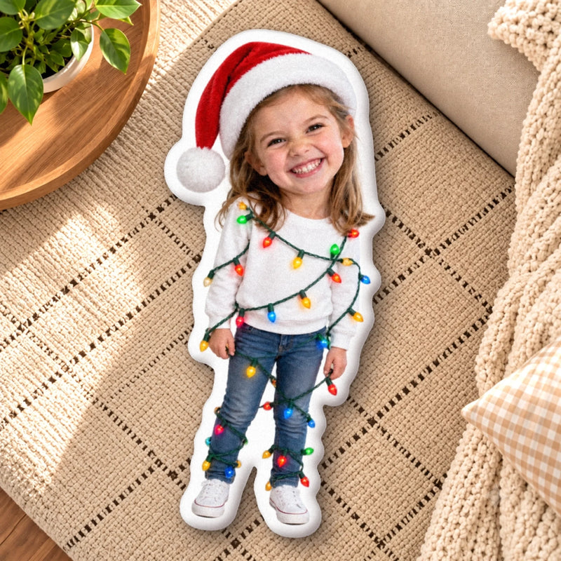 Custom Photo Christmas Gifts for Kids - Personalized Shaped Pillow
