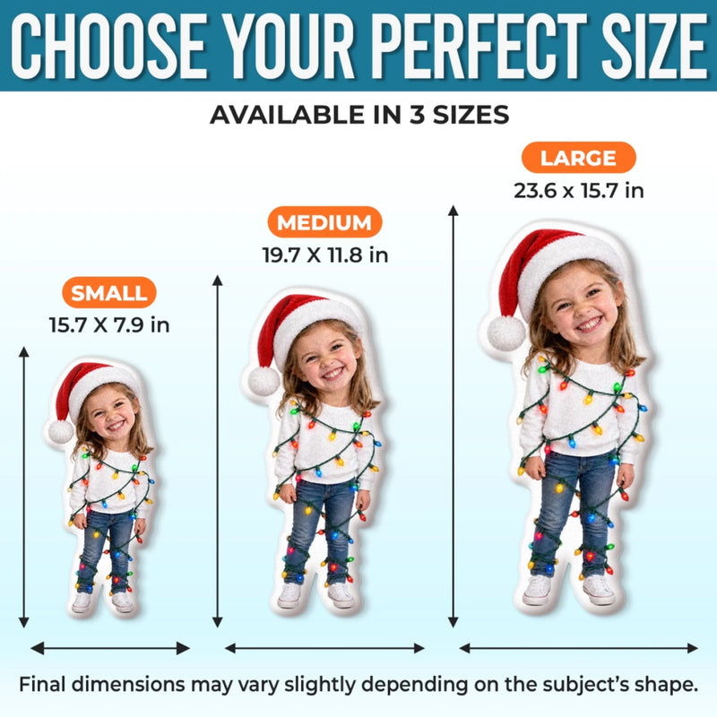 Custom Photo Christmas Gifts for Kids - Personalized Shaped Pillow