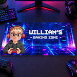 Custom Name Gamer Character Gifts for Kids - Personalized Desk Mat