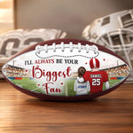 Custom Name Always Your Biggest Fan Gifts For Him - Personalized Leather Football