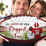 Custom Name Always Your Biggest Fan Gifts For Him - Personalized Leather Football