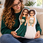 Custom Photo Wedding Gifts for Couples - Personalized Shaped Pillow
