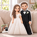 Custom Photo Wedding Gifts for Couples - Personalized Shaped Pillow