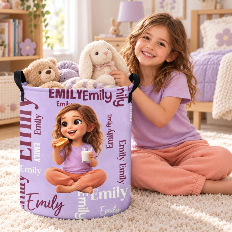 Custom Photo Cartoon Character Gifts for Kids - Personalized Laundry Basket