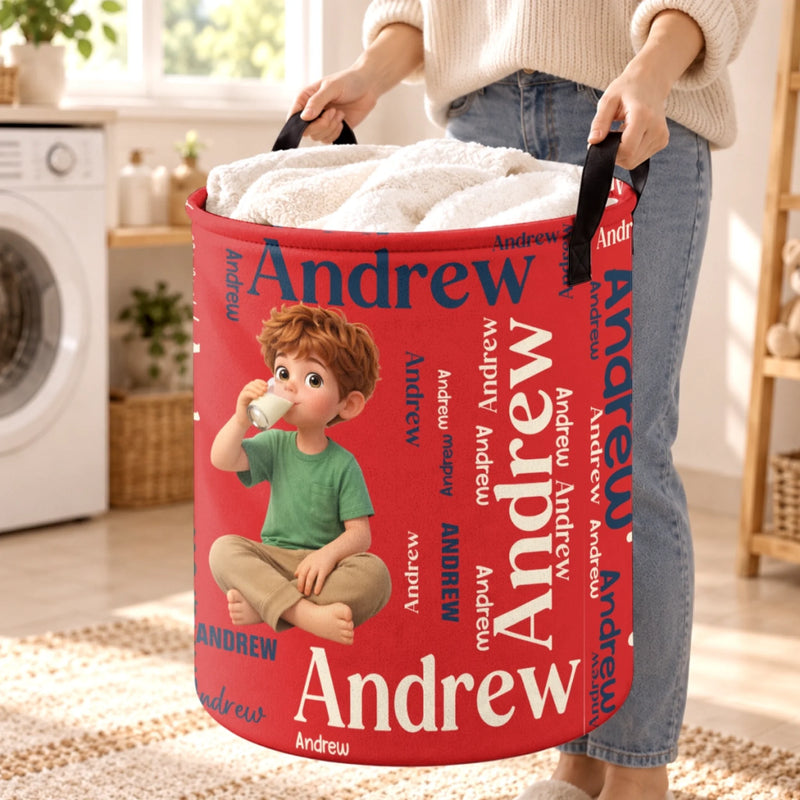 Custom Photo Cartoon Character Gifts for Kids - Personalized Laundry Basket
