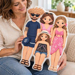 Crochet Family Character Family Gifts - Personalized Shaped Pillow