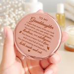 Custom Name Birth Flower Granddaughter Gifts - Personalized Compact Mirror