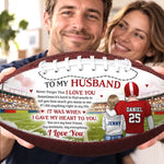 Custom Names Football Gifts For Him - Personalized Leather Football