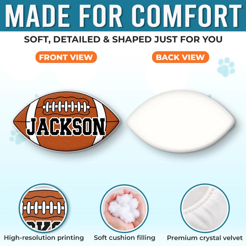 Custom Name Sports Ball Gifts for Young Athletes - Personalized Shaped Pillow