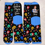 Custom Name Guitar Gifts for Guitar Players - Personalized Crew Socks