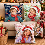 Custom Photo Christmas Character Gifts For Kids - Personalized Pillow