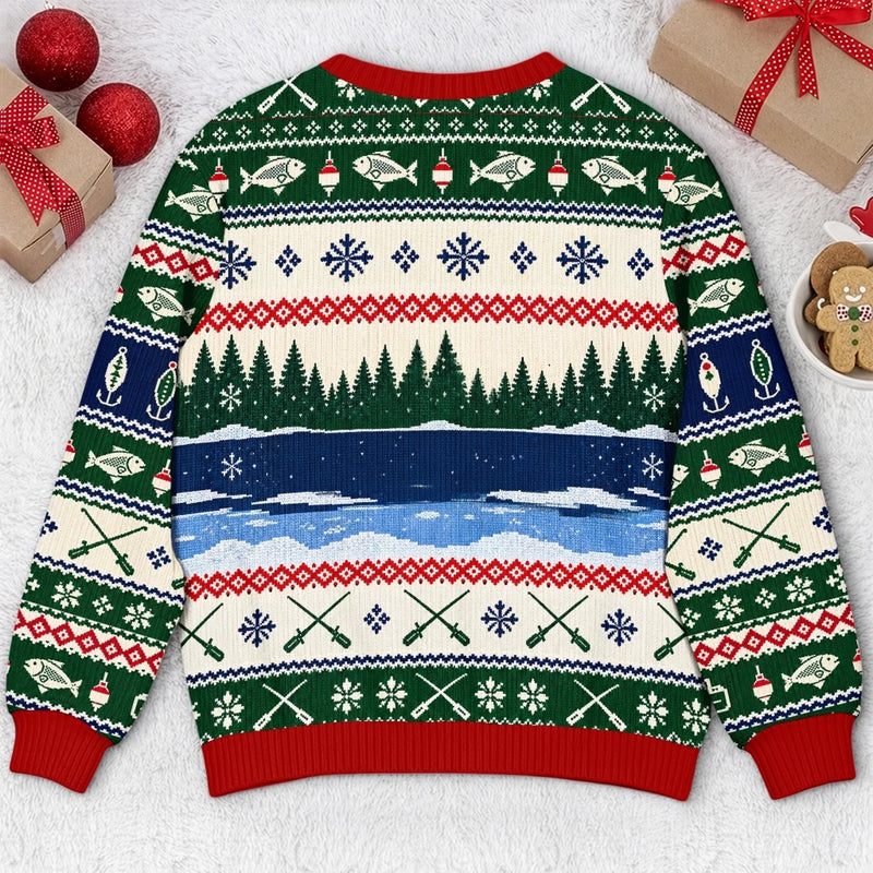 Custom Photo Fishmas Christmas Gifts for Anglers - Personalized Ugly Sweatshirt