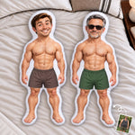 Custom Photo Muscle Man Gifts for Men - Personalized Shaped Pillow