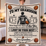 Custom Name Basketball Gifts for Grandsons - Personalized Blanket