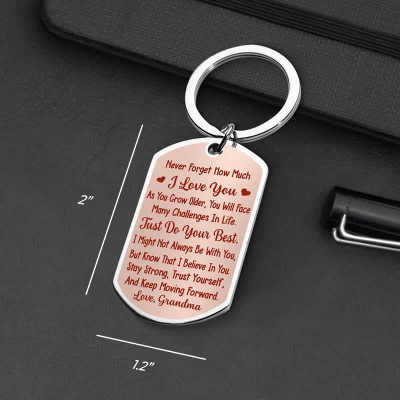 Custom Granddaughter Gifts From Grandma - Personalized Keychain