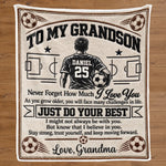 Custom Name Soccer Gifts for Grandsons - Personalized Blanket