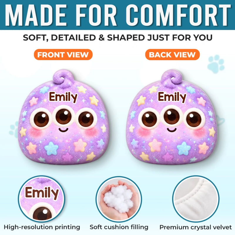 Custom Name Kawaii Monster Gifts for Kids - Personalized Shaped Pillow