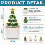 Custom Name Initial Christmas Tree Gifts For Family - Personalized Glass Everlasting Christmas