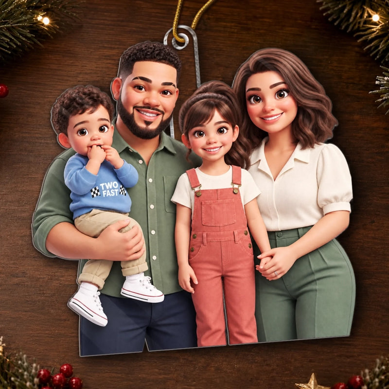 Custom Photo Family Christmas Gifts - Personalized Acrylic Ornament