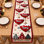 Custom Name Christmas Family Table Decor - Personalized Table Runner