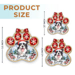 Custom Pet Photo Christmas Paw Print Gifts For Dog And Cat Lovers - Personalized Acrylic Ornament