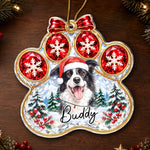 Custom Pet Photo Christmas Paw Print Gifts For Dog And Cat Lovers - Personalized Acrylic Ornament