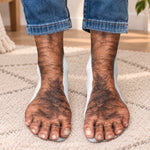 Custom Funny Realistic Bare Feet Prank Gifts for Men - Personalized Middle Tube Socks