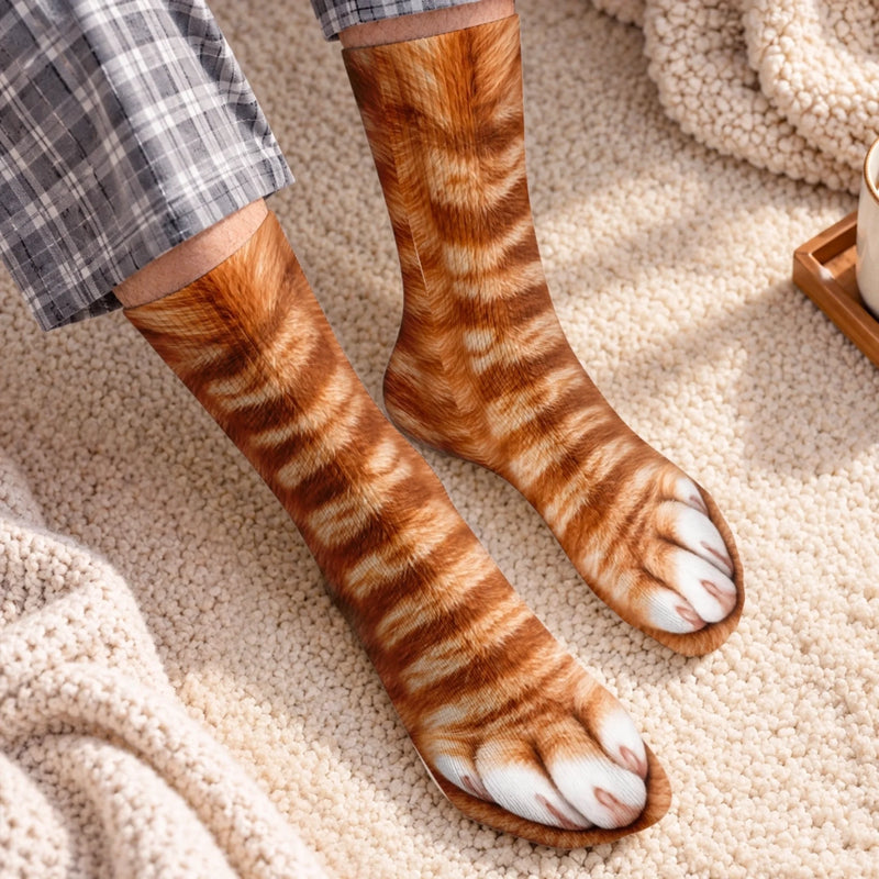 Custom Funny Animal Feet Gifts for Animal Lovers - Personalized Middle Tube Socks