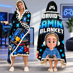 Custom Video Game Name Gifts for Kids - Personalized Wearable Blanket Hoodie
