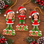 Custom Photo Christmas Elf Bestie Gifts - Personalized Acrylic Ornament