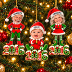 Custom Photo Grandchildren As Elves Family Christmas Gifts For Grandma, Grandpa - Personalized Acrylic Ornament