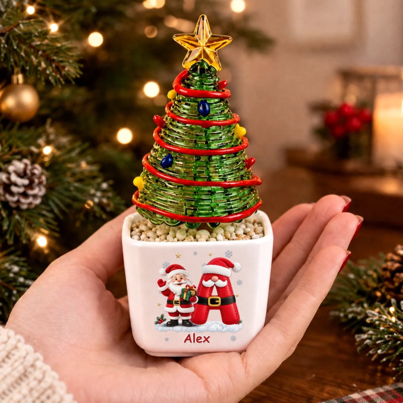 Custom Name Santa Elf Christmas Decor Gifts For Family - Personalized Glass Everlasting Christmas