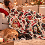 Custom Pet Photo Pattern Christmas Gifts For Dog And Cat Lovers - Personalized Blanket