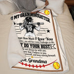Custom Name Softball Gifts For Granddaughter - Personalized Blanket